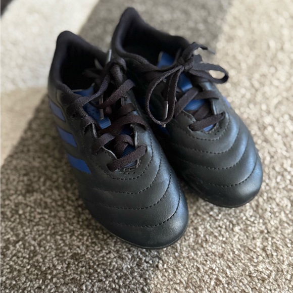 adidas Kids Black and Blue Soccer cleats - Picture 1 of 5